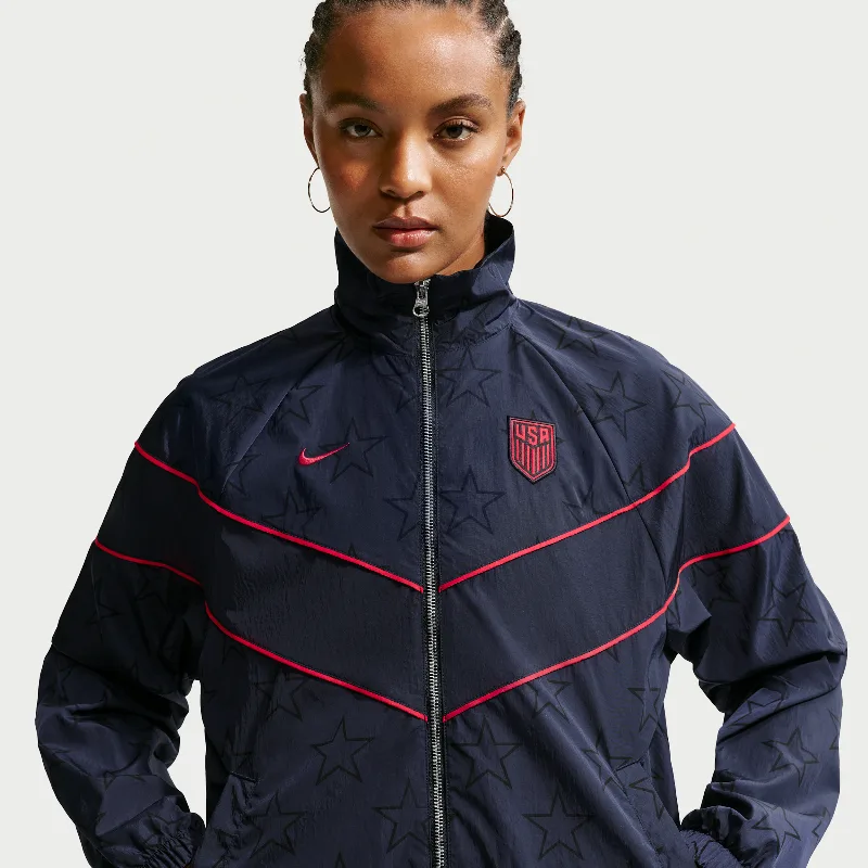 USMNT Windrunner Nike Women's Soccer UV Woven Jacket in Blue | IB6268-475