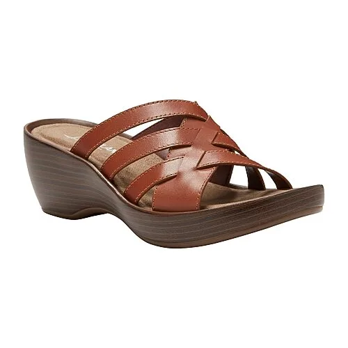 Eastland Womens Poppy Wedge Sandals, 6 Medium, Beige