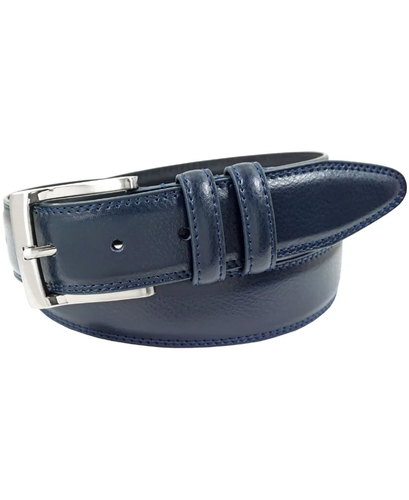 Florsheim Men's Pebble Grain Leather Belt - Navy
