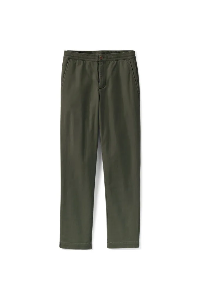 Men's Knockabout Elastic Waist Pant - Lands' End - Green - S