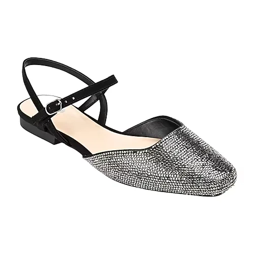 Journee Collection Nysha Womens Square Closed Toe Ballet Flats, 8 Medium, Black