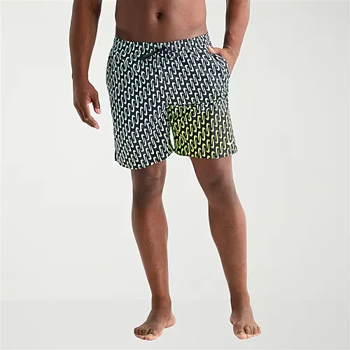 Nike Mens Big and Tall Drawstring Waist 7" Logo Swim Trunks, X-large Tall, Blue