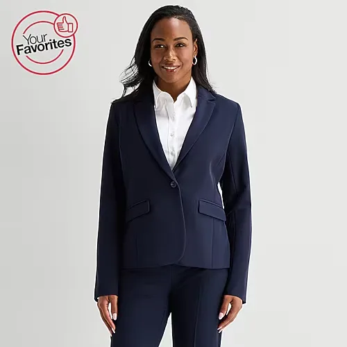Liz Claiborne Kate Womens Regular Fit Blazer, 10, Blue