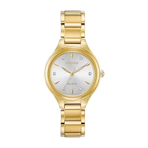 Citizen Corso Womens Diamond Accent Gold Tone Stainless Steel Bracelet Watch Fe2102-55a, One Size
