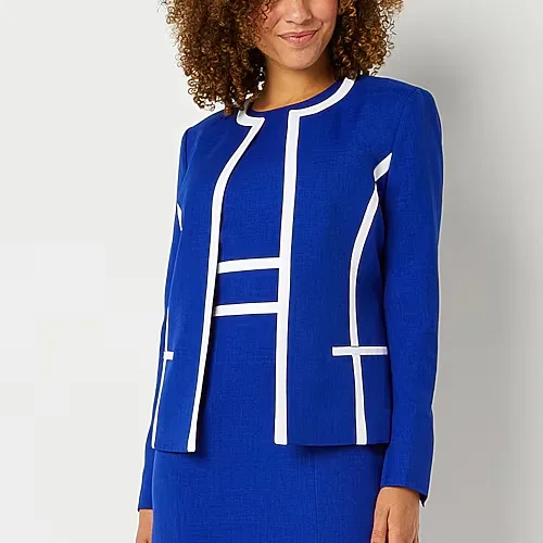 Black Label by Evan-Picone Womens Classic Fit Suit Jacket, 10, Blue