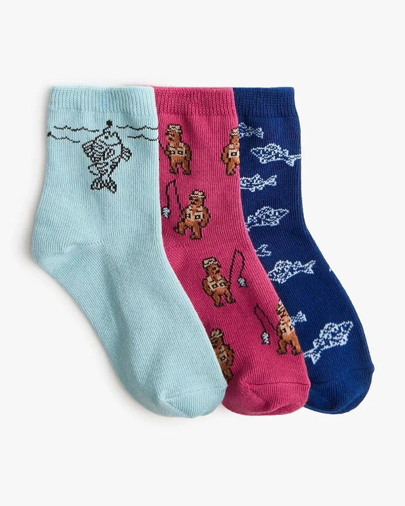 Boys' fishing socks three-pack