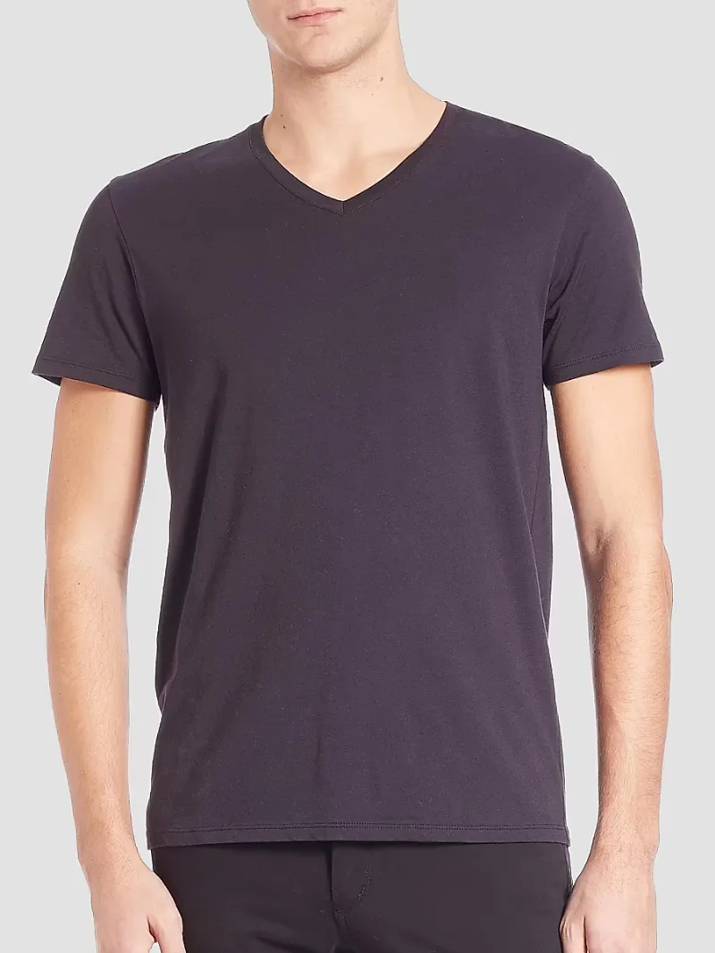 Vince Men's Short-Sleeve V-Neck T-Shirt - Black - Size XS