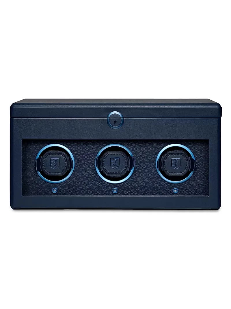 Wolf Earth Triple Watch Winder - Midnight Blue