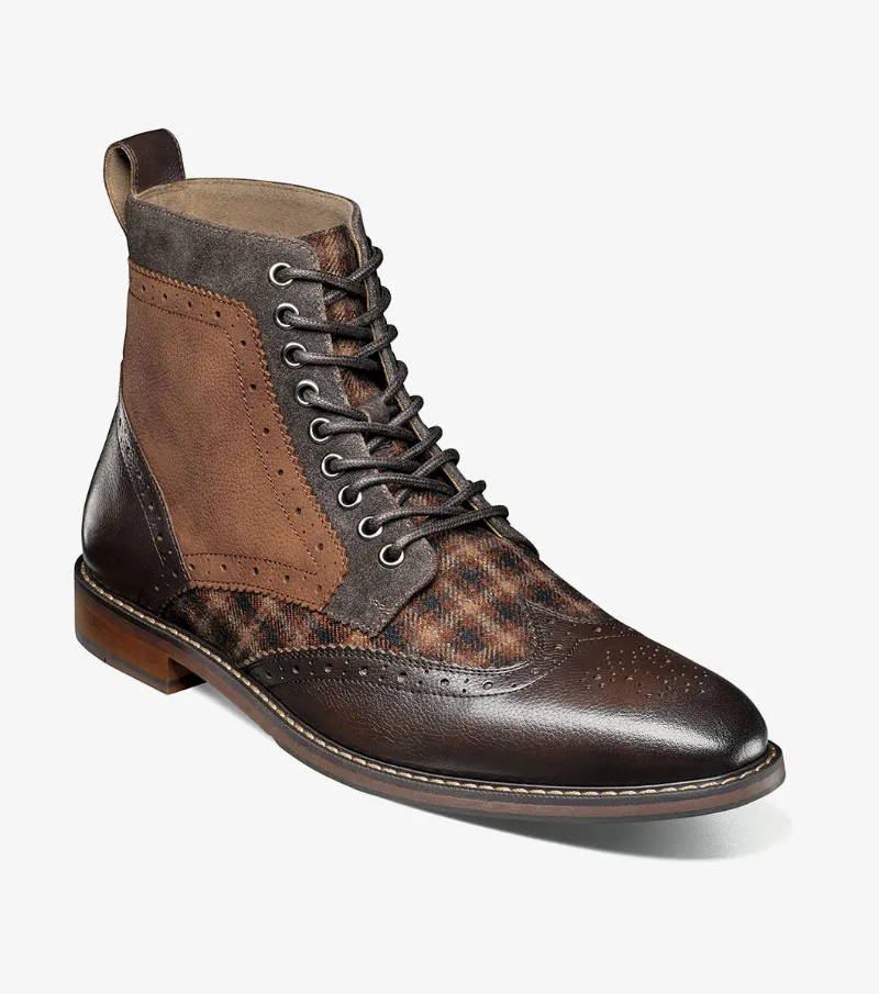 Stacy Adams Shoes Finnegan Wingtip Lace Up Boot Brown Multi Size 11