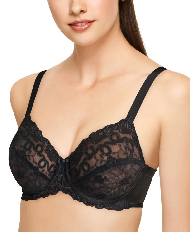 Wacoal Renaissance Rose Underwire Bra 85720 - Black