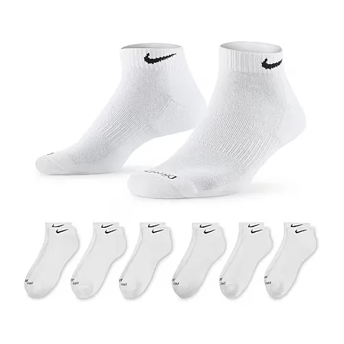 Nike Everyday Plus Cushioned Unisex Adult Breathable Multi-Pack 6 Pair Low Cut Socks, X-large, White