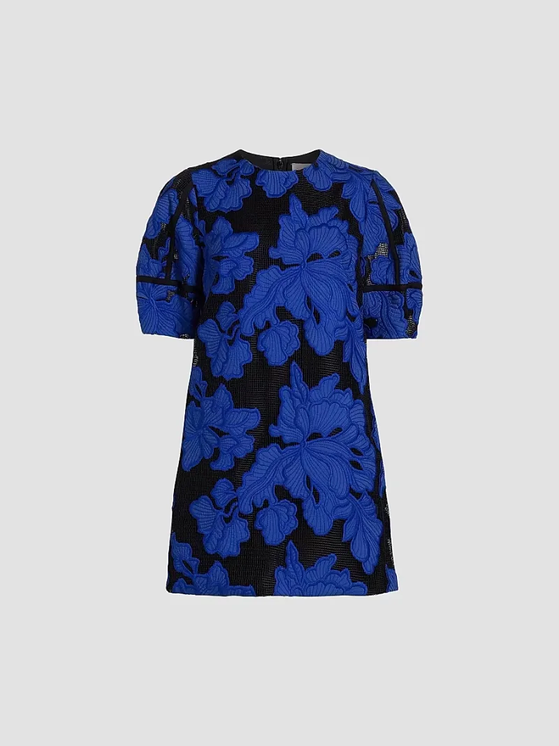 Women's Applied Floral Lace Minidress - Cornflower - Size 4