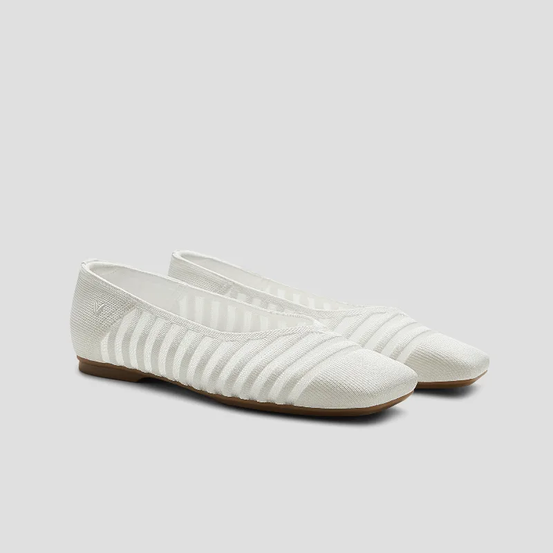 VIVAIA Square-Toe Margot Flats 3.0 (Miriam)|WHITE SHEER STRIPE|US 6