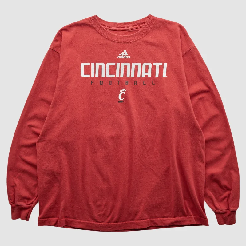 Cincinnati Bearcats Adidas 2000s Long Sleeve T-shirt - Red - S by Fanatics Real Vintage