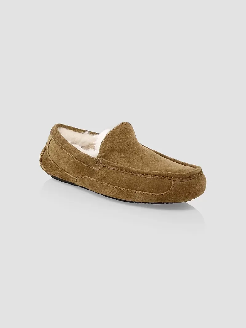 UGG Unisex Men's Ascot Suede Slippers - Chestnut - Size 8