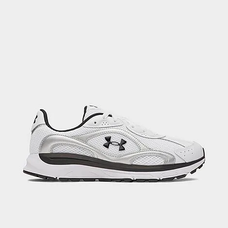 Under Armour Men's Tech Runner Casual Shoes in White/Metallic Silver/Black Size: 12.0