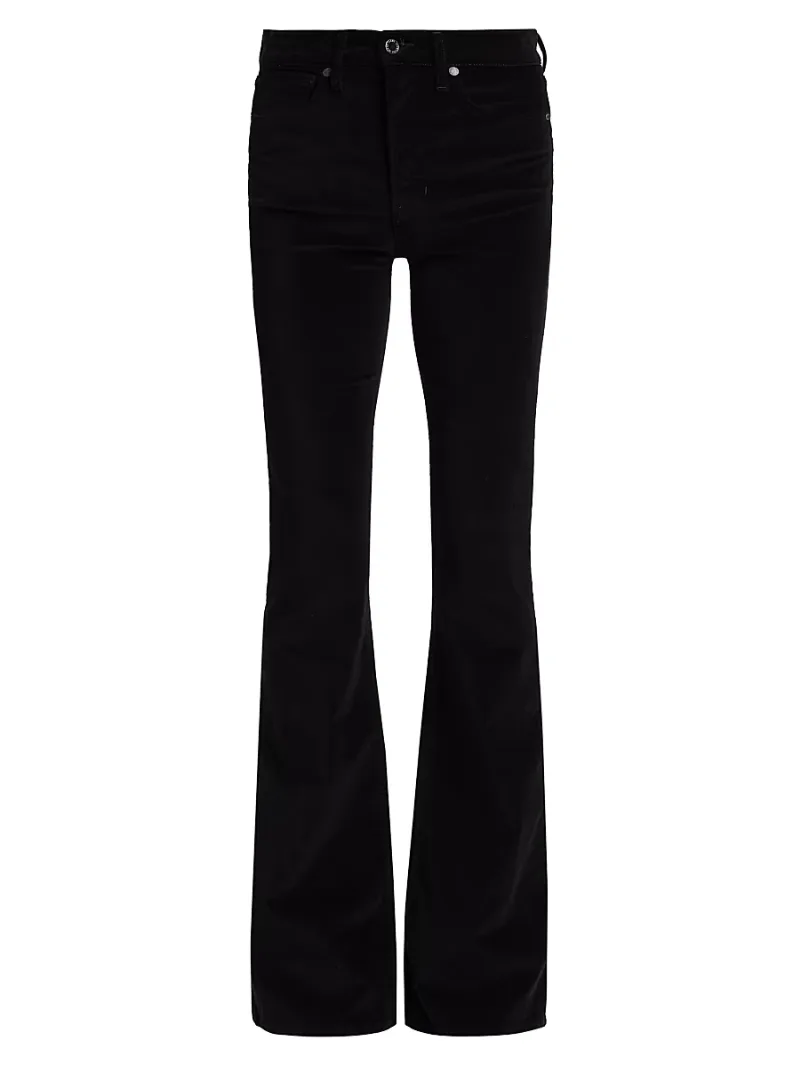 Women's Beverly Velvet Skinny-Flare Pants - Black - Size 25