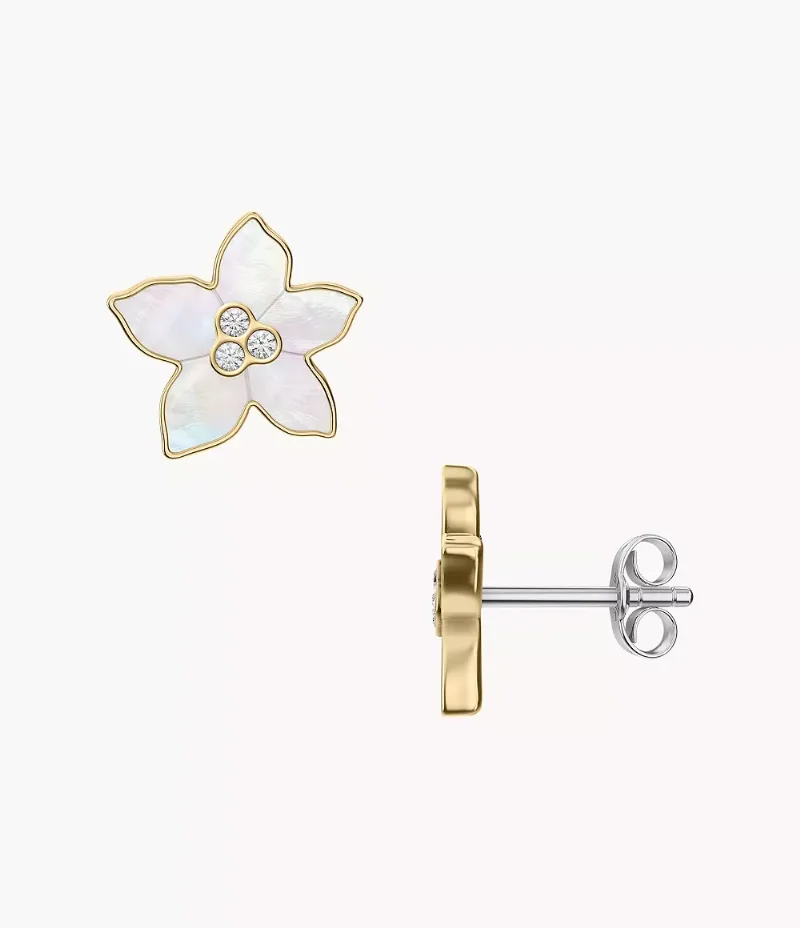 Boucles d'oreilles dormeuses Sutton Collection Fleur en nacre