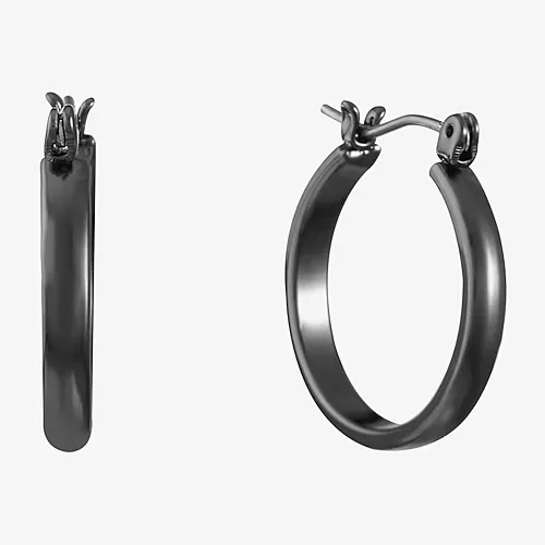 Liz Claiborne Small Thin Womens 22mm Hypoallergenic Hoop Earrings, One Size, Gray