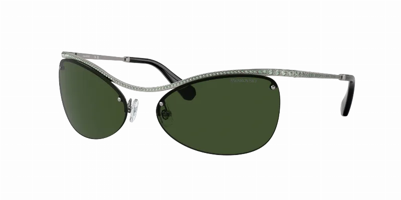 SWAROVSKI Woman Sunglasses SK7018  -  Frame color: Gunmetal, Lens color: Dark Green