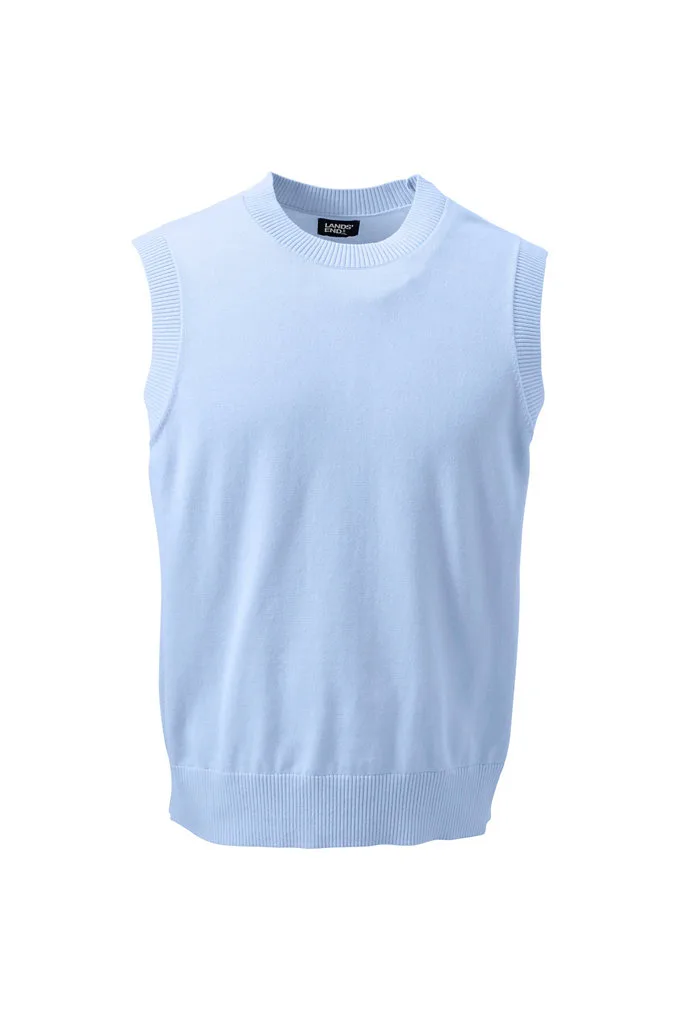 Unisex Crewneck Sweater Vest - Lands' End - Blue - L
