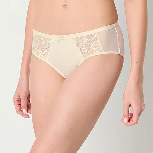 Ambrielle Tulip Lace Hipster Panty, X-large, White