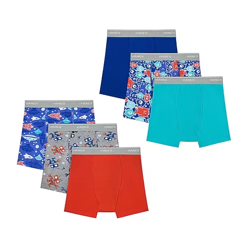 Hanes Potty Trainer Toddler Boys 6 Pack Boxer Briefs Tublbb, 2t-3t, White