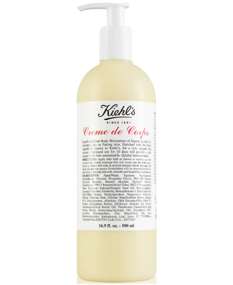 Kiehl's Since 1851 Creme de Corps Body Lotion with Cocoa Butter, 16.9 oz.