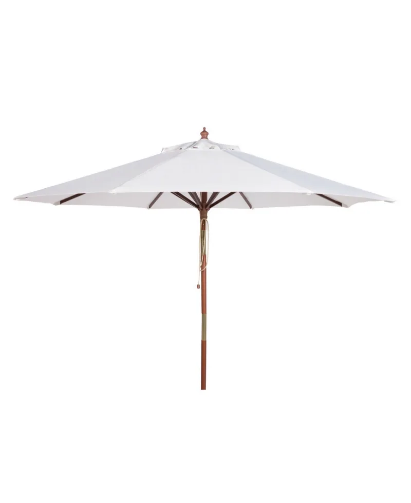 Cannes 9' Wooden Umbrella - White