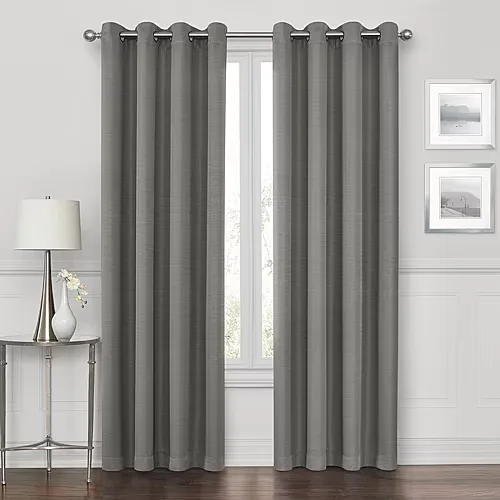 Max Blackout Prescott Grommet Top 100% Blackout Single Curtain Panel, One Size, Gray