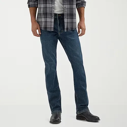 Wrangler Mens Stretch Fabric Slim Fit Bootcut Jean, 40 32, Blue