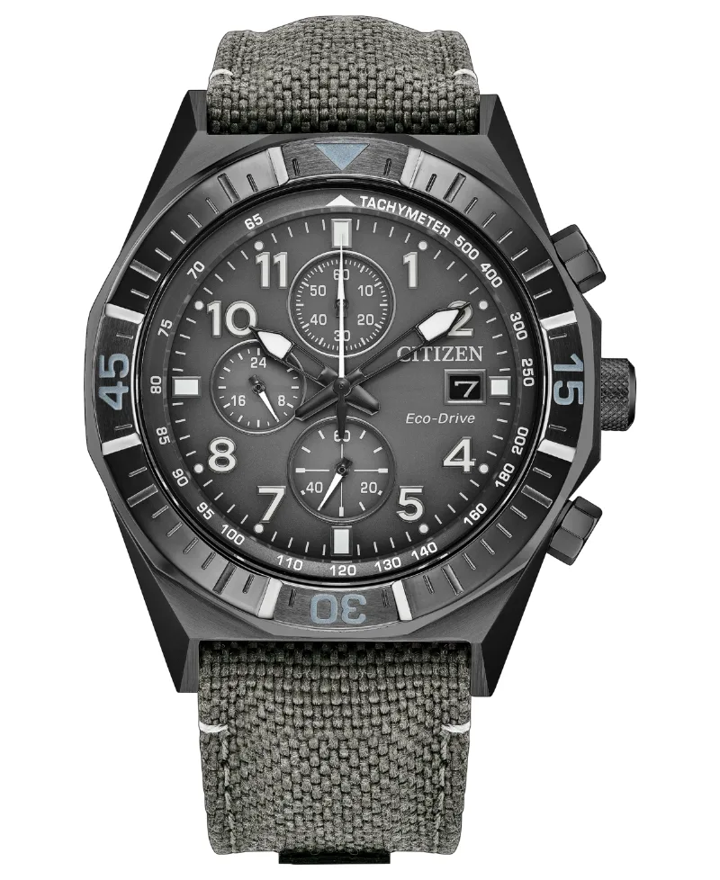 Citizen Men's Nighthawk Sport Casual Gray Nylon Strap Watch 42mm - Gray