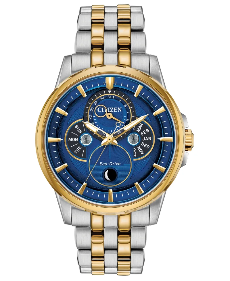 Citizen Eco-Drive Men's Calendrier Two-Tone Stainless Steel Bracelet Watch 44mm - Two Tone