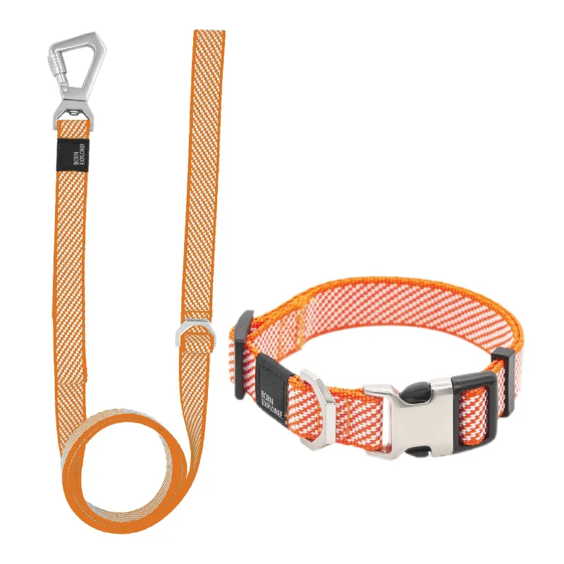 Pet Life Escapade Outdoor Series 2-In-1 Convertible Dog Leash And Collar in Orange, Size: Medium | Polyester/Nylon PetSmart