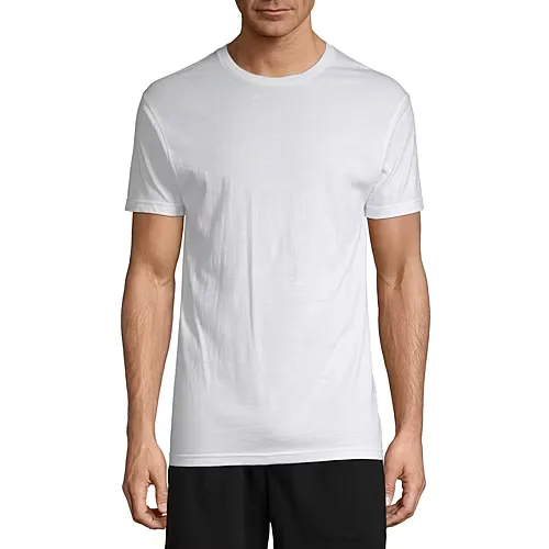 Stafford Dry + Cool Mens 4 Pack Short Sleeve Crew Neck Moisture Wicking T-Shirt, Medium, White