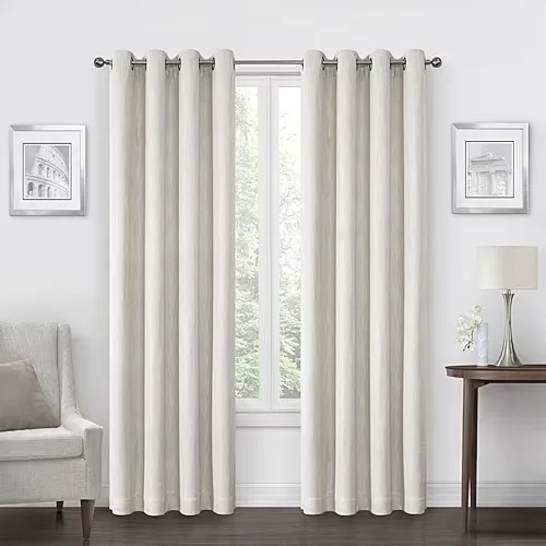 Max Blackout Campbell Grommet Top Energy Saving 100% Blackout Single Curtain Panel, One Size, Beige