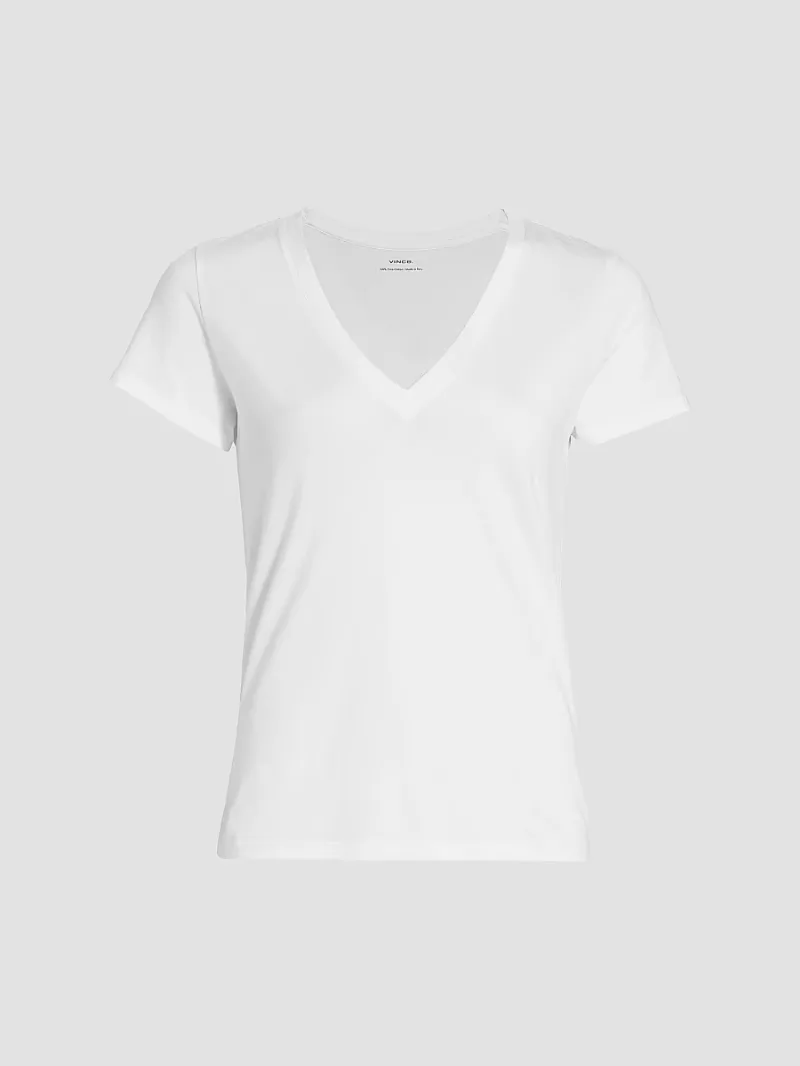 Vince Women's Plunging V-Neck T-Shirt - Optic White - Size XL