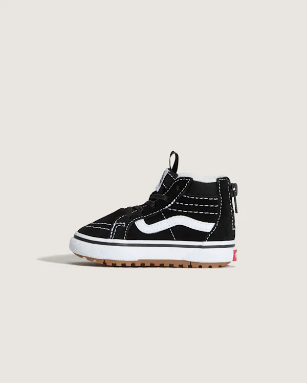 Vans - Ténis resistentes à água com fecho de correr Sk8-Hi para bebé (1-4 anos)unisex, Preto, Tamanho: 19