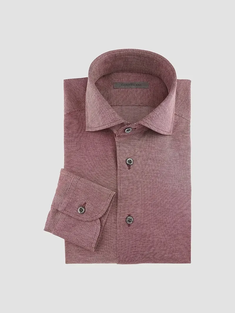 Corneliani Men's Cotton Pique Shirt - Rose - Size 16