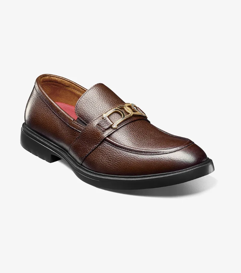 Stacy Adams Shoes Todridge Moc Toe Bit Slip On Brown Tumbled Size 7