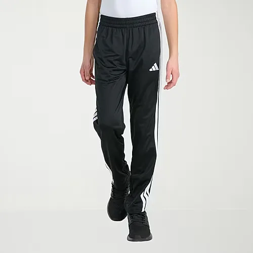 adidas Iconic Tricot Big Kid Boys Regular Fit Straight Track Pant, M (10-12) Husky, Black