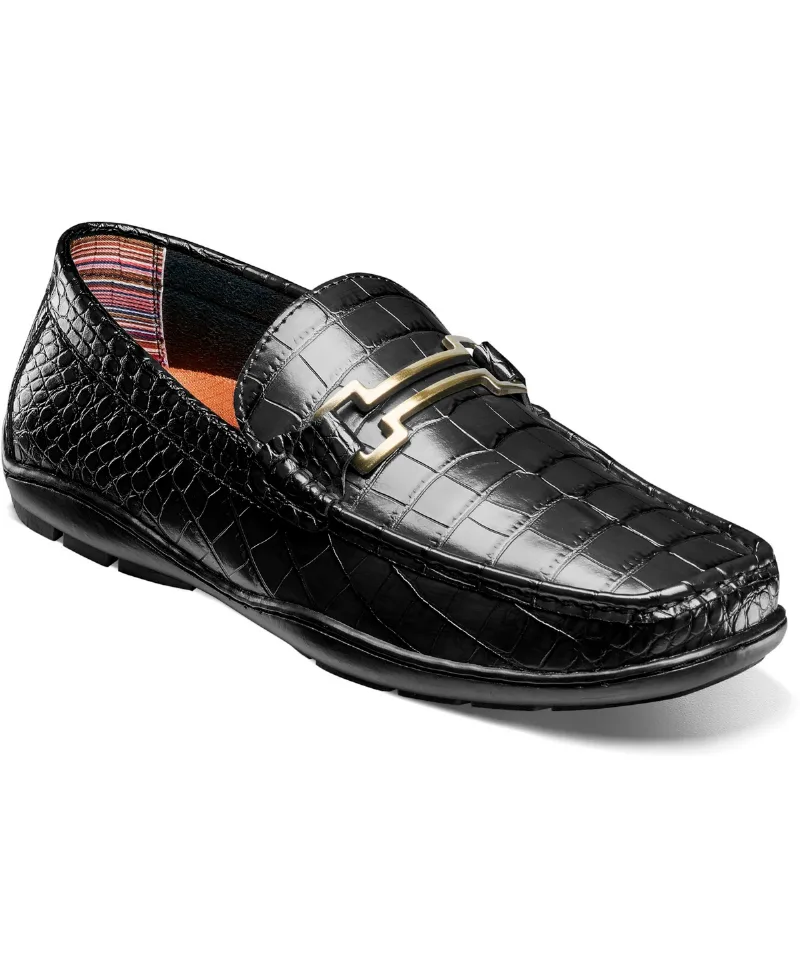 Stacy Adams Men's Embrey Moc Toe Bit Slip On Loafer - Black