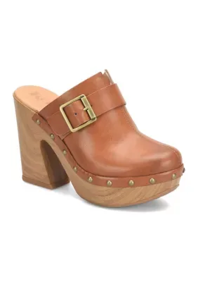 Korks Women's Debbi Heeled Clogs, Tan, 10M