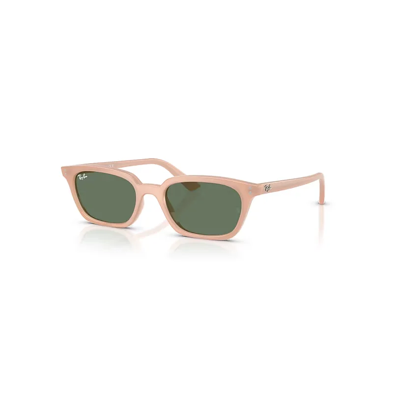 Ray-Ban Zaya Bio-based Sunglasses Cloudy Natural Pink Frame Green Lenses 52-19