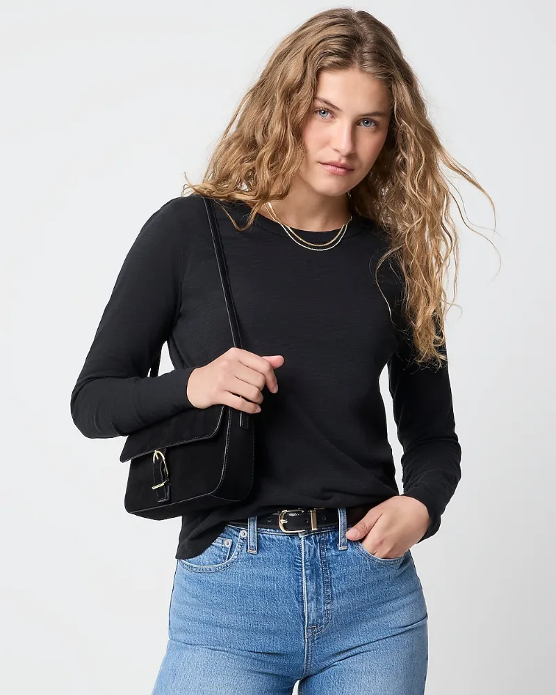Long-sleeve 100% cotton girlfriend tee