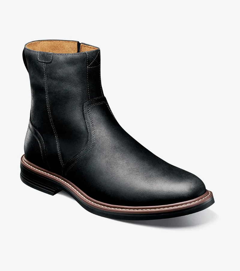 Florsheim Shoes Norwalk Plain Toe Side Zip Boot Black CH Size 8