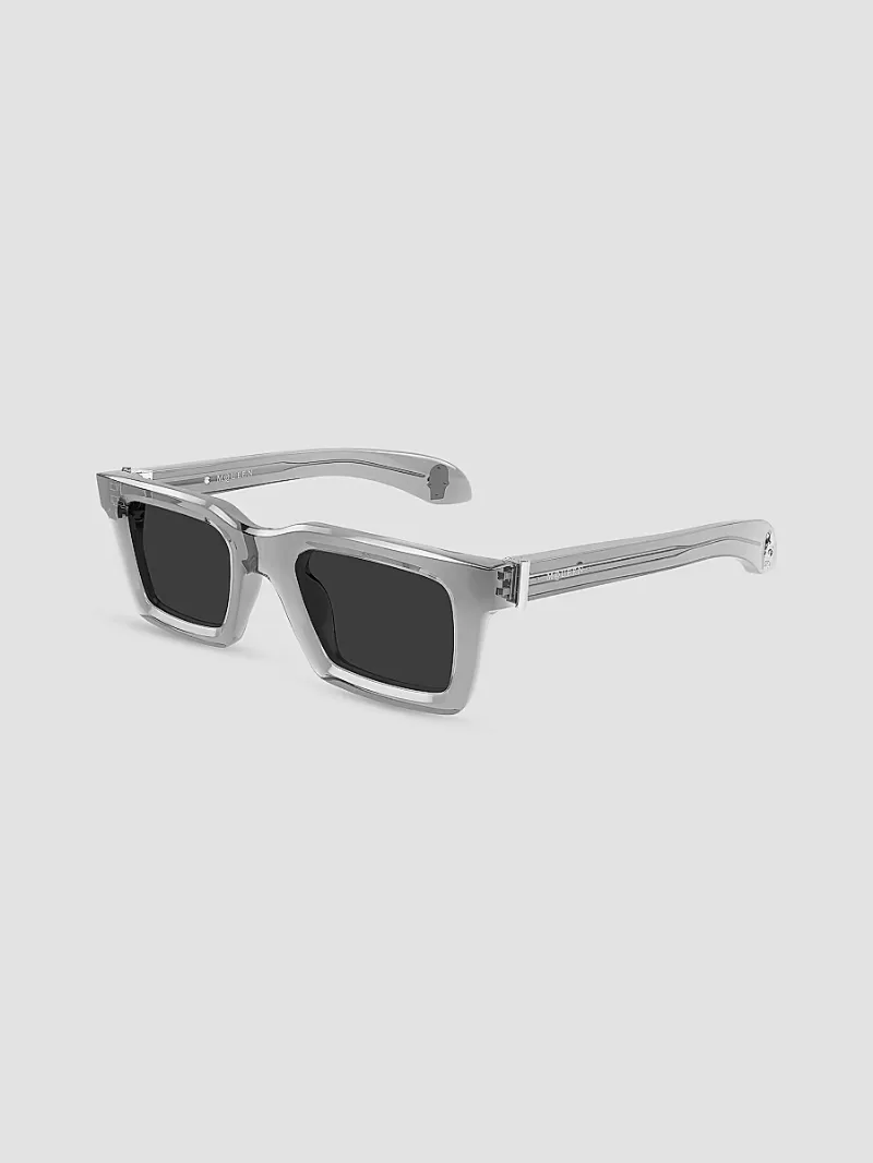 McQueen Men's Skull Hardware 50MM Square Sunglasses - Grey Black
