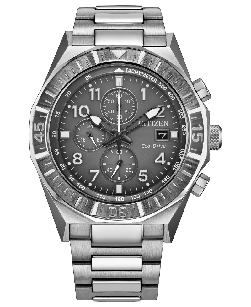 Citizen Men's Nighthawk Silver-Tone Stainless Steel Bracelet Watch 42mm - Silver
