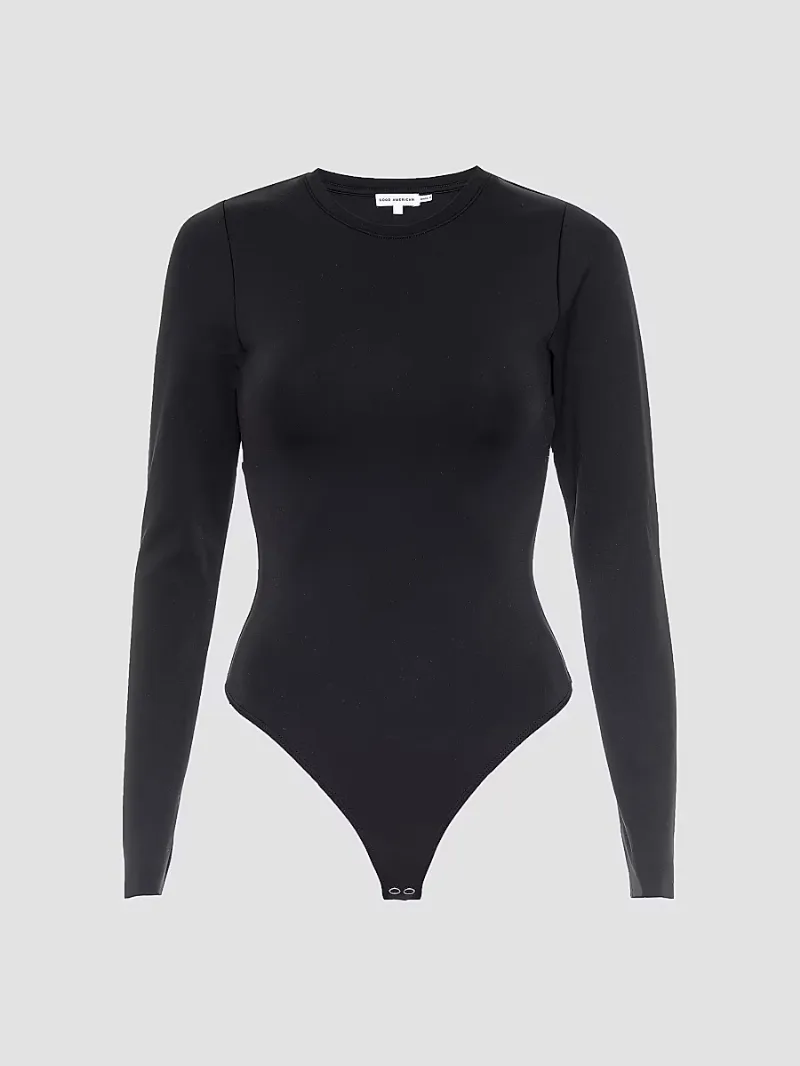 Good American Women's Sculpting Crewneck Bodysuit - Black - Size XL