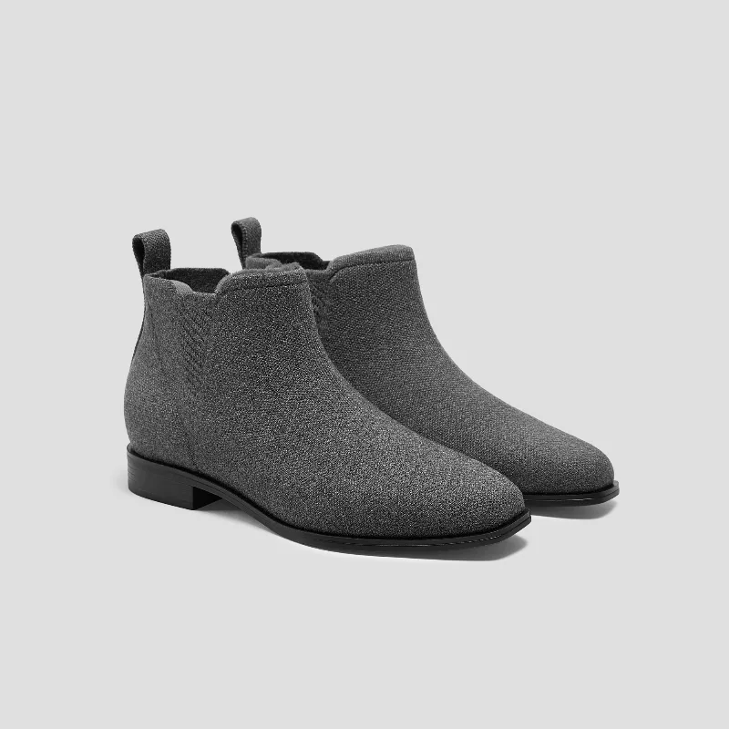 VIVAIA Square-Toe Slip-On Chelsea Boots-Winter Limited Edition (Ryan Slip-On)|RICH GREY WOOL WATER RPT|US 10